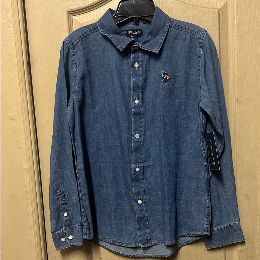 U.S. Polo Assn. Men's Casual Blue Button Down Shirt